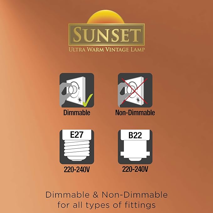 Integral LED SUNSET ST64 Bulb B22 170Lm 2.5W 1800K Non-Dimmable 300 Beam Amber Integral