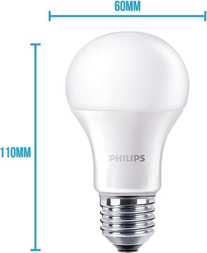 Philips Pack of 10 LED 12.5W - 100W Equivalent Frosted A60 Light Bulbs E27 Edison Screw - Cool White (4000K), Non Dimmable, 1521 Lumen, 80+ CRI [Energy Class E]