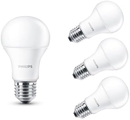 Philips CorePro 12.5W (100W Replacement) A60 LED Bulb, E27 Edison Screw, 4000K Cool White, Non Dimmable, Frosted Light - 4pack