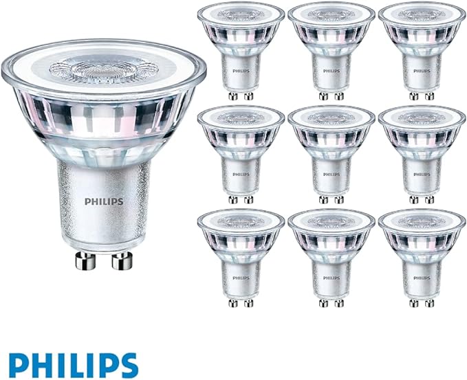 Pack of 10 x Philips Corepro LED 3.5W (35W) GU10, Bulb, 4000K Cool White, 36 Degree, Non Dimmable - 10pack