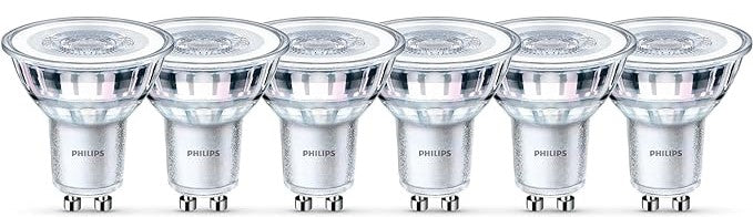 Pack of 6 x Philips Corepro LED 3.5W (35W) GU10, Bulb, 4000K Cool White, 36 Degree, Non Dimmable - 6pack