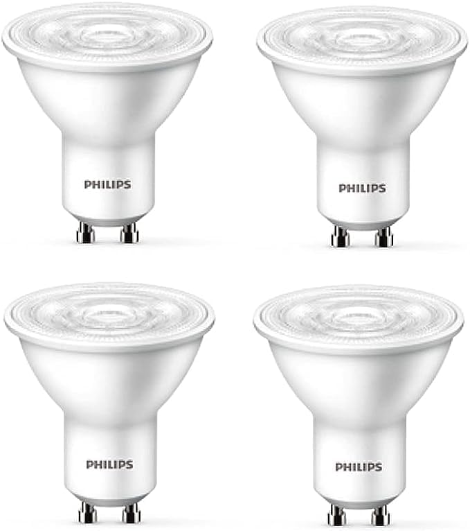 Philips Pack of 4 x CorePro LED Spot 4.7W (50W) GU10 Lamp 2700k Warm White 380 Lumen 15000 Hours 36° Beam [Energy Class A+]