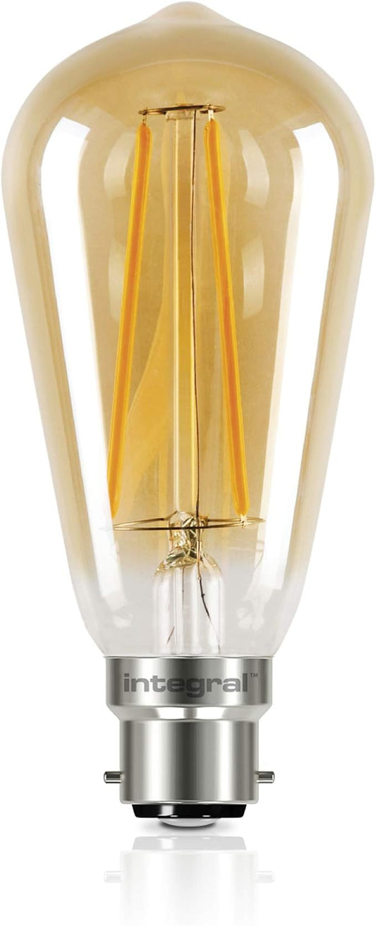 Integral LED SUNSET ST64 Bulb B22 380Lm 5W 1800K Dimmable 300 Beam Amber Integral