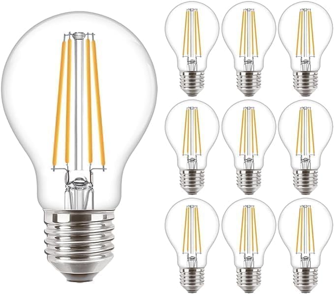 Philips LED Premium Corepro A60 Light Bulbs 10 Pack [E27 Edison Screw] 7W - 60W Equivalent - Warm White (2700K), Non Dimmable, 806 Lumen, 80+ CRI - 10pack