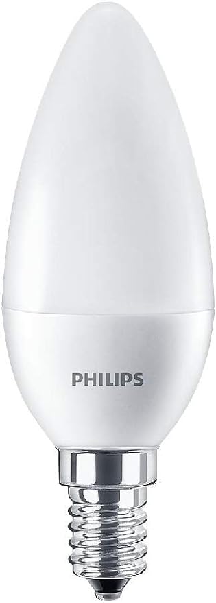 Philips CorePro LED 7W (60W Replacement) B38 Candle Non-Dim,E14 SES Small Edison Screw, 2700k Warm White, 806 Lm, 15000 Hours, Frosted Lamp (929002972502)