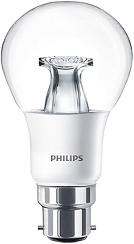 Philips Master LED 8W (60W) A60, B22 Bayonet Cap Bulb, Warm White, Dim Tone, Clear [Energy Class A+]